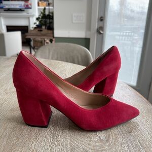 Steven by Steve Madden Pamina Bold Red Suede Heels Size 9.5 EUC